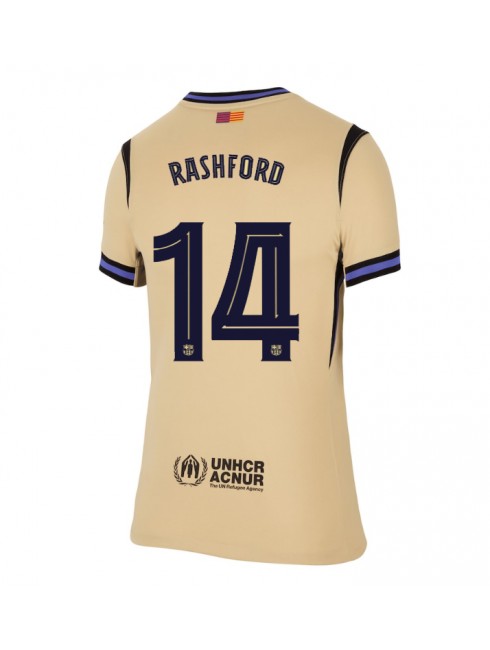 Billige Barcelona Marcus Rashford #14 Bortedrakt Dame 2025-26 Kortermet Billige Barcelona Marcus Rashford #14 Bortedrakt Dame 2025-26 Kortermet
